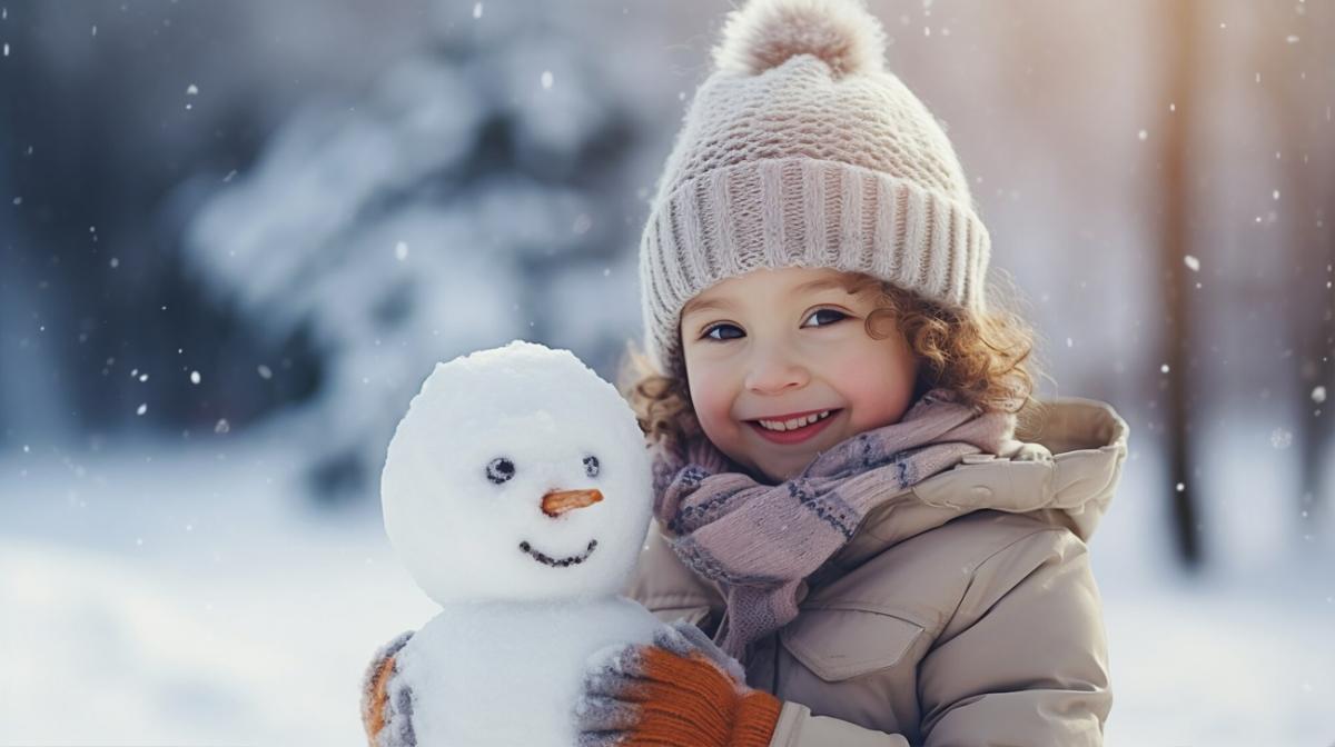 Dieťa so snehuliakom