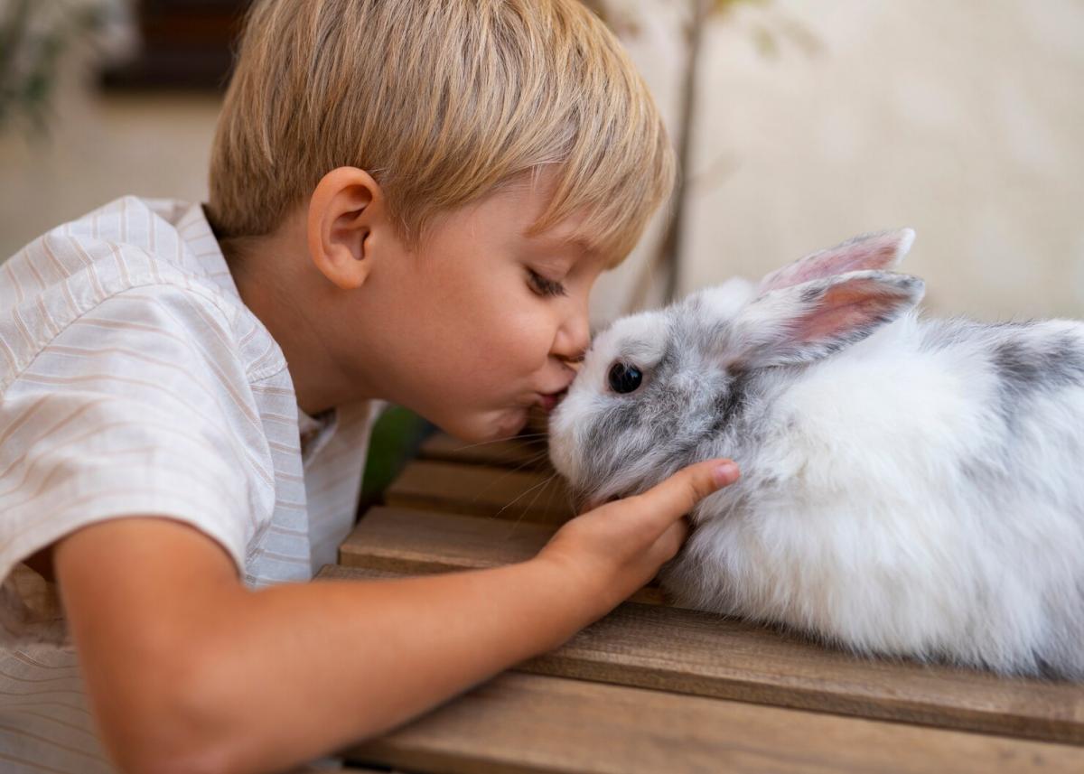 Dieťa so zajačikom