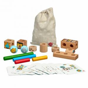 Montessori drevená skladačka - Hravé mačky