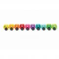Drevená magnetická hračka - Farebná húsenica s číslami