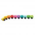 Drevená magnetická hračka - Farebná húsenica s číslami