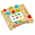 Montessori drevený labyrint - Geometrické tvary s predlohami